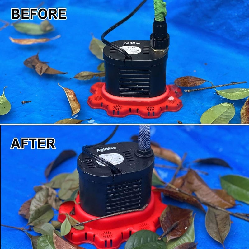 AgiiMan Pool Cover Pump Above Ground - 850 GPH Submersible Water Pump for Pool Draining, Portable Small Sump Pumps with 16' Drainage Hose and 25' Power Cord, 3 Adapters, Black - Image 3